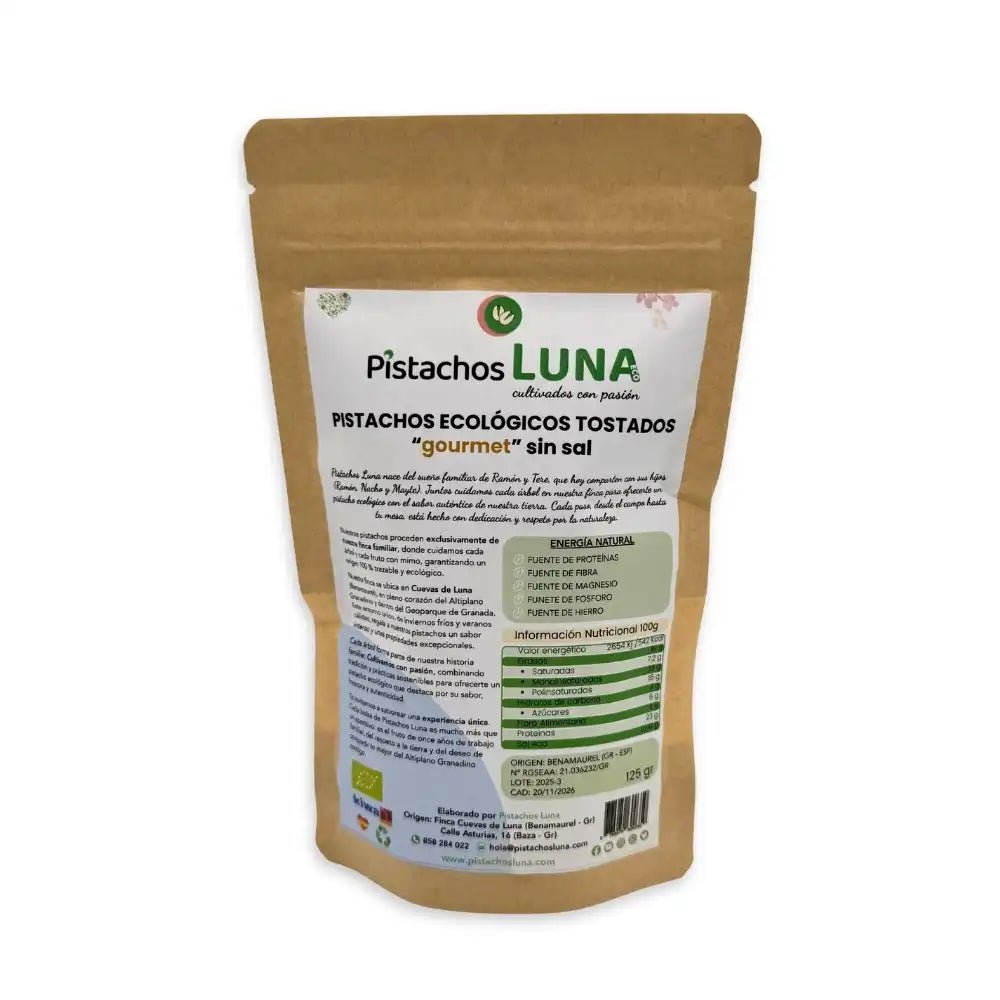 Pistacho Ecológico Tostado «Gourmet» Sin Sal - Pistachos Luna