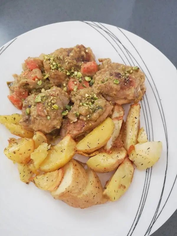 Pollo con salsa de pistachos - Pistachos Luna